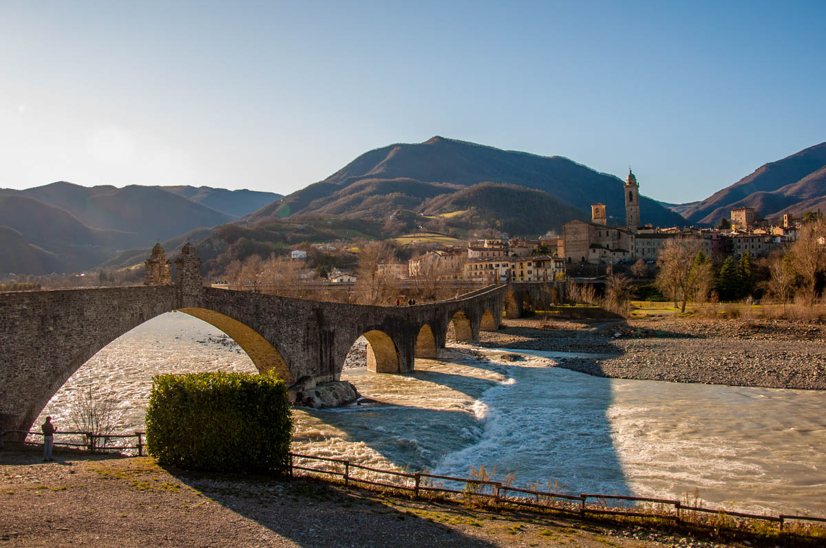 Devil's Bridge with river Trebbia - Bobbio, Province of Piacenza - Emilia-Romagna, Italy - rossiwrites.com