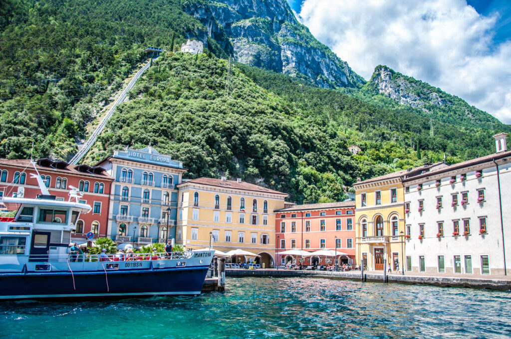 Lakefront view of the historic centre of Riva del Garda - Trentino, Italy - rossiwrites.com