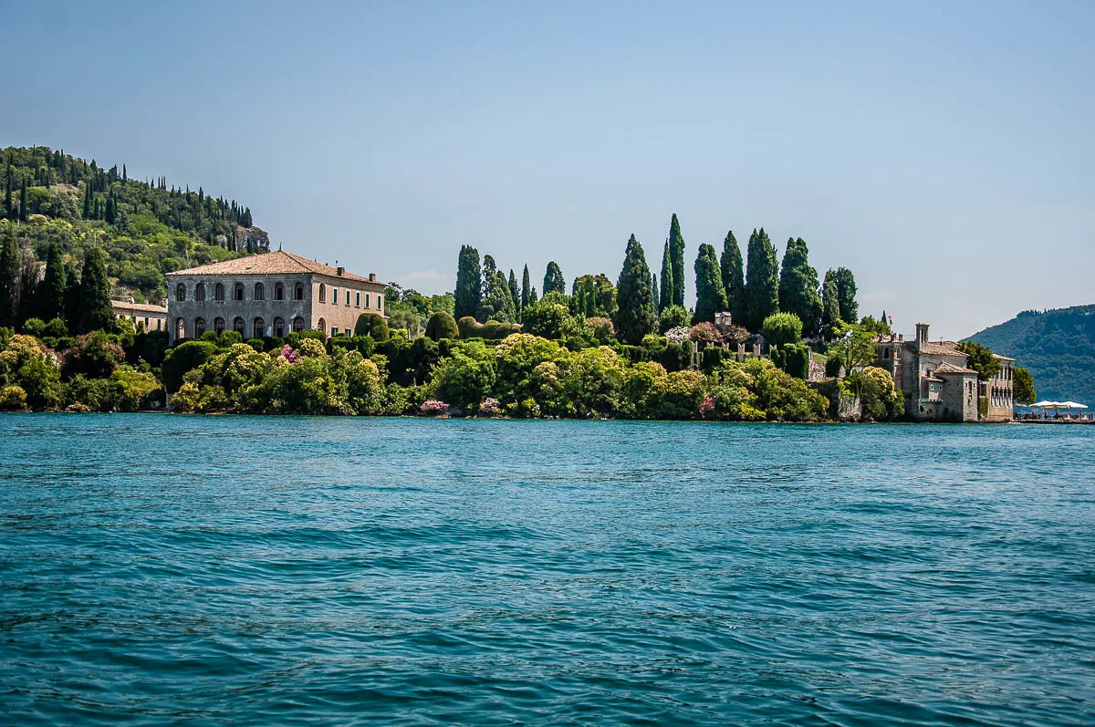 Villa Guarienti di Brenzone seen from the water - Lake Garda, Italy - rossiwrites.com