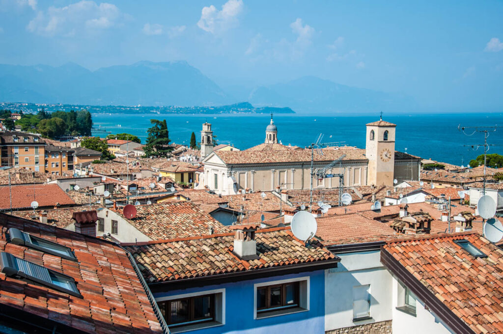 The Duomo and Lake Garda seen from the medieval castle - Desenzano del Garda, Lombardy, Italy - rossiwrites.com