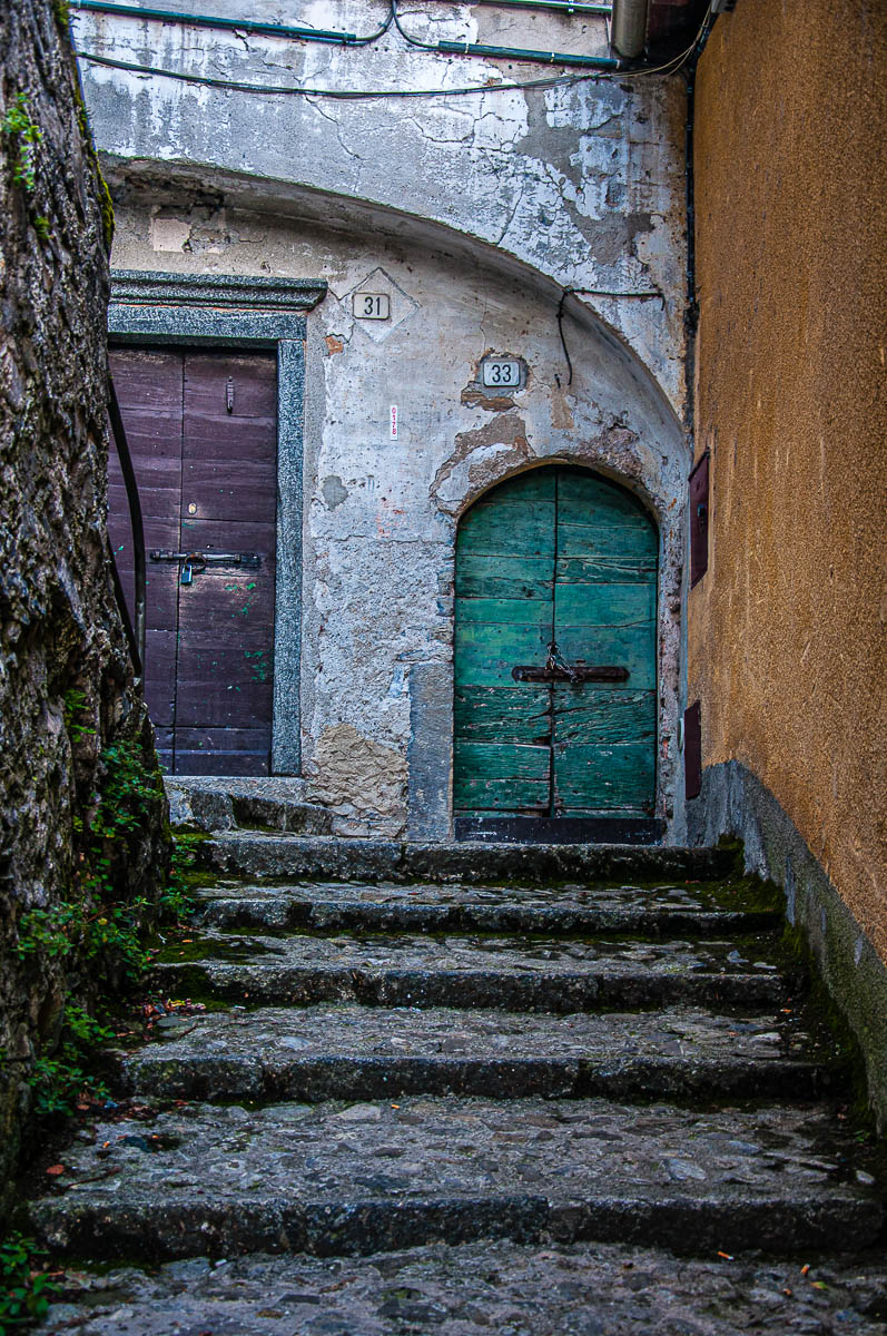 Old doors in Nesso - Lake Como, Italy - rossiwrites.com