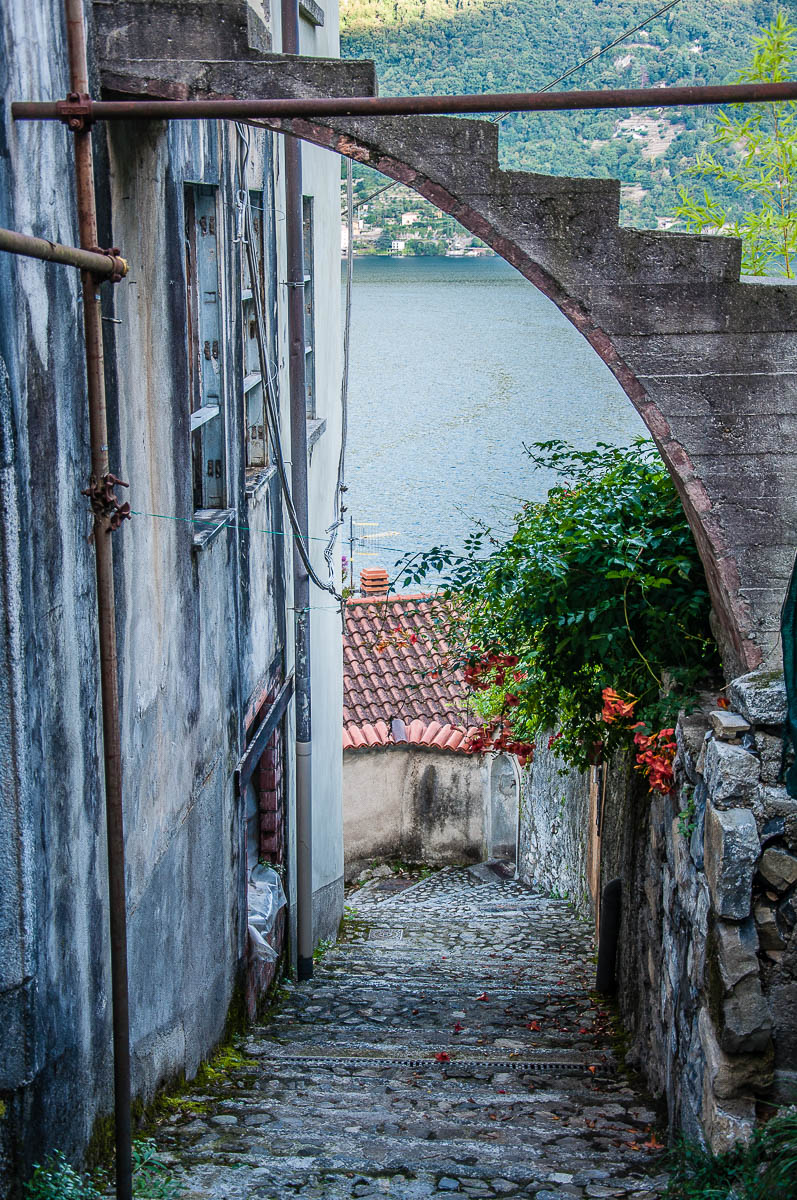 View of the village with its steep step streets - Nesso, Lake Como, Italy - rossiwrites.com