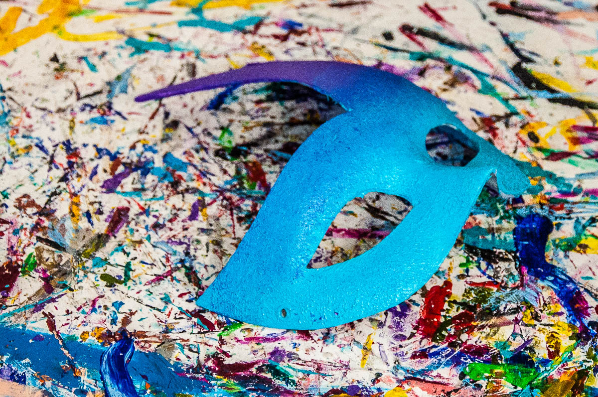 A freshly painted mask is left to dry - A mask-making studio - Venice, Italy - rossiwrites.com