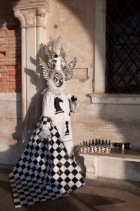 A chess mask at Venice Carnival 2011 - Venice, Italy - rossiwrites.com