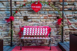 Bench decorated with hearts - Gradara, Italy - rossiwrites.com