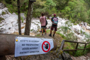 People ignoring the safety notices - Cadini del Brenton - Dolomites, Italy - rossiwrites.com