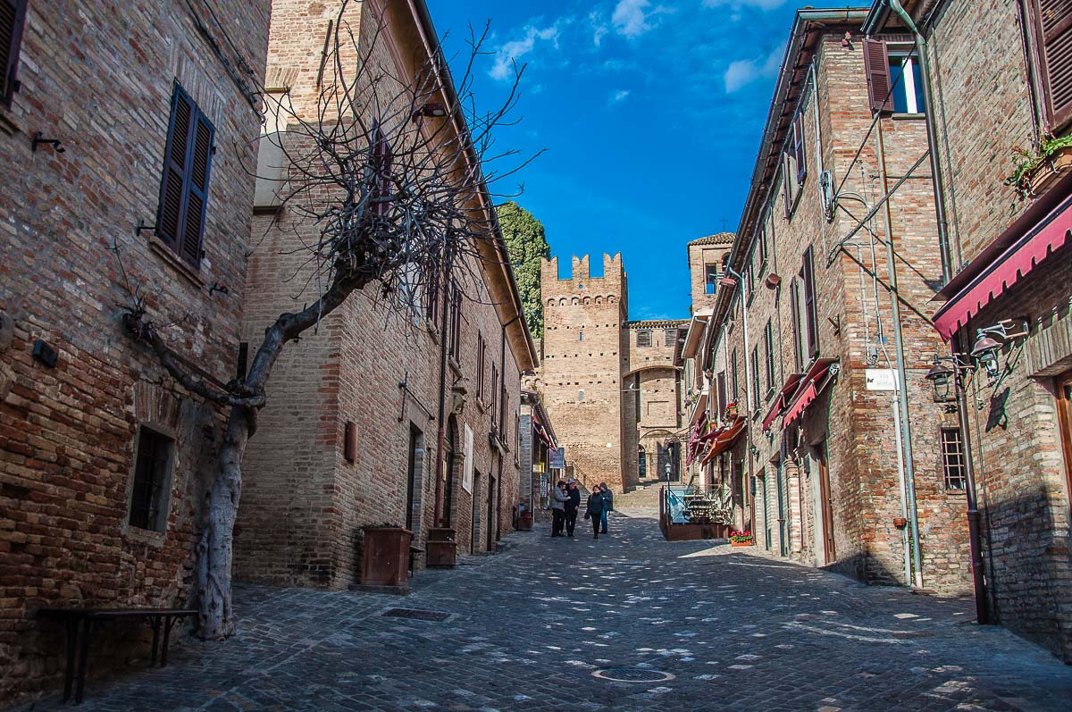 The main street leading up to the second defensive wall - Gradara, Italy - rossiwrites.com
