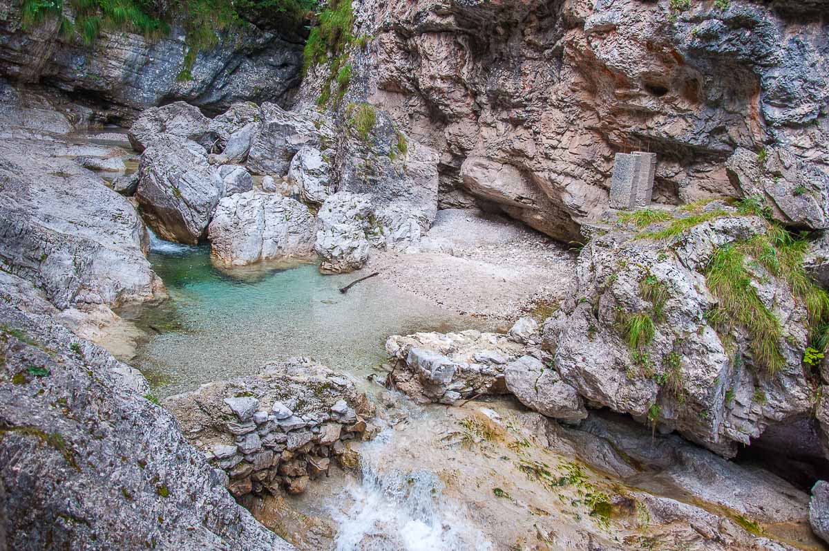 The pools feeding the Cascate della Soffia - Dolomites, Italy - rossiwrites.com