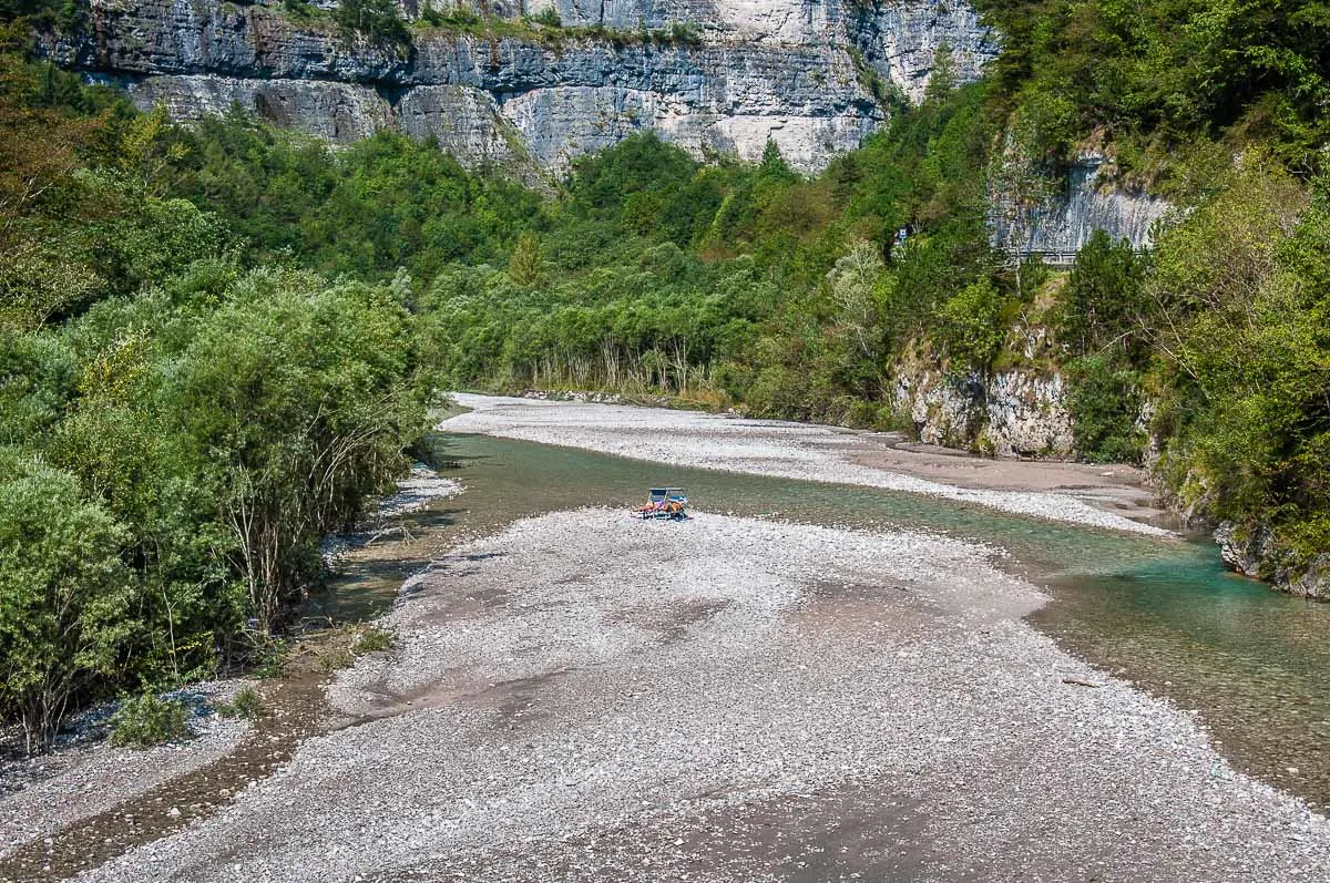 View of the stream Torrente Mis - Dolomites, Italy - rossiwrites.com