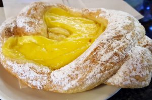A breakfast pastry with crema cotta served in a local patisserie - Verona, Italy - rossiwrites.com