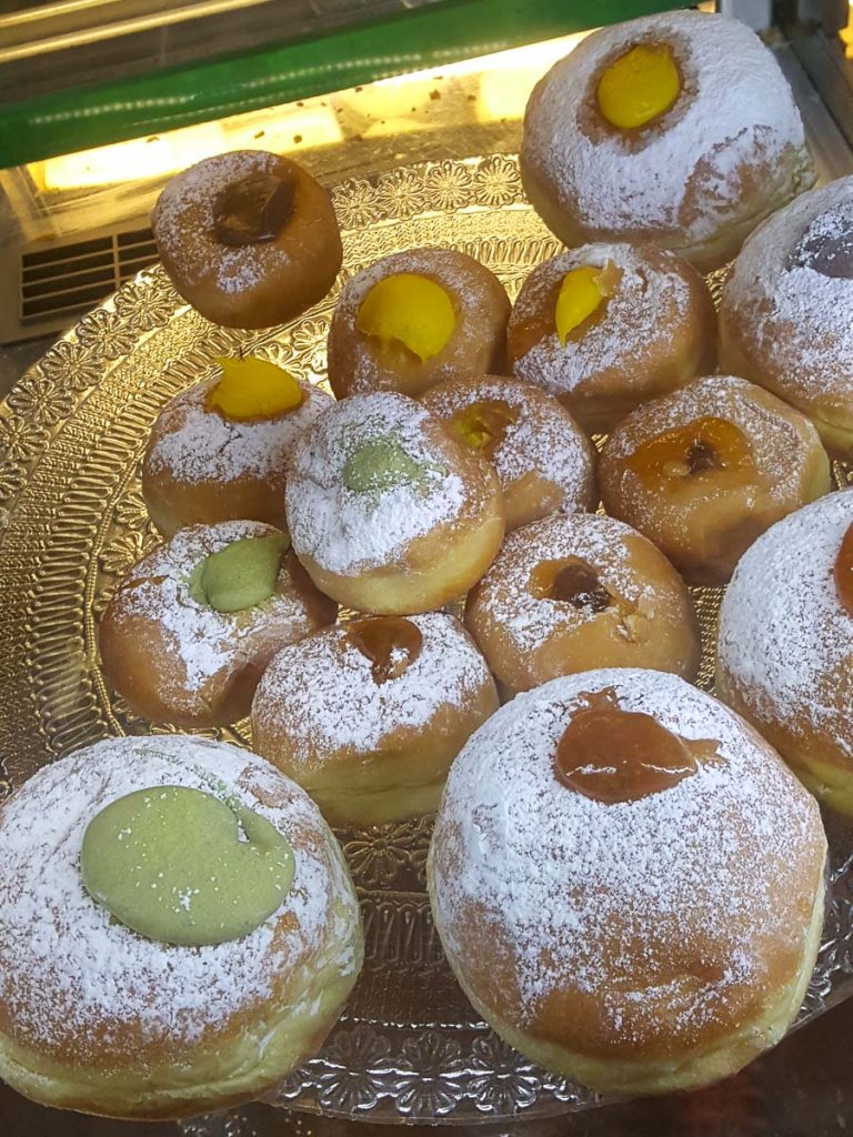 A large plate of donuts with different fillings - Padua, Italy - rossiwrites.com