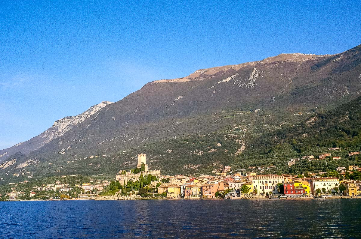 Malcesine and Monte Baldo seen from the board of the ferry - Lake Garda, Italy - rossiwrites.com