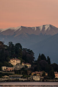 Sunset over the town of Cernobbio - Lake Como, Italy - rossiwrites.com