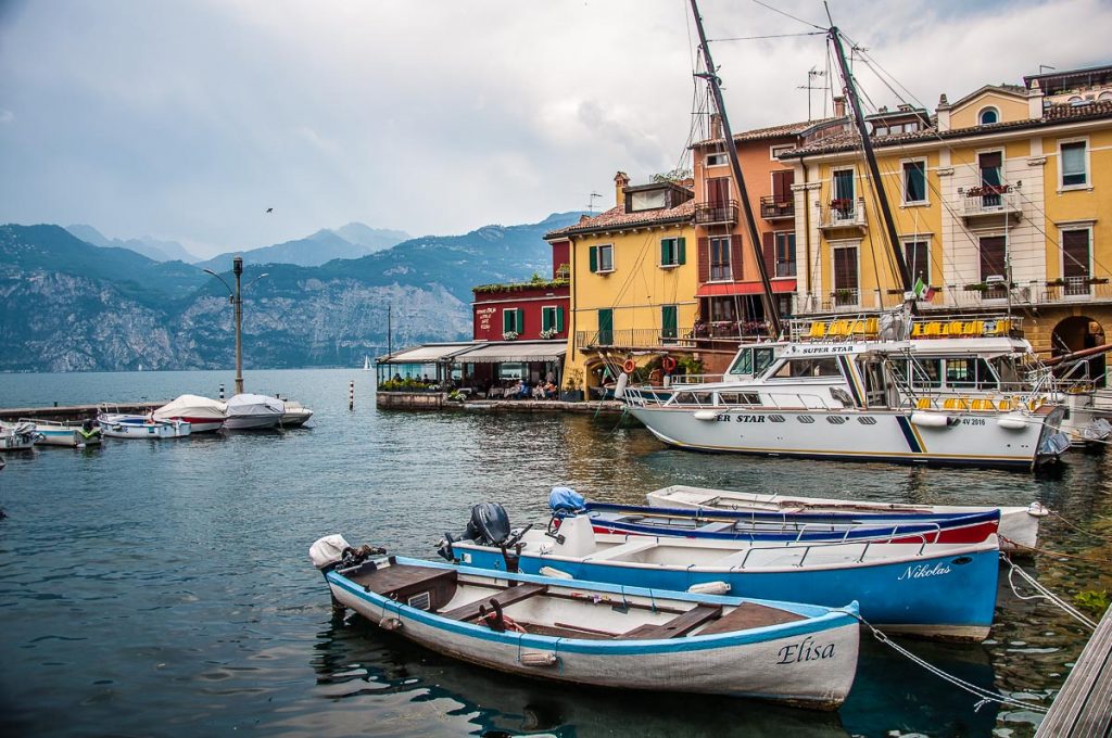 The harbour in the historic centre with a view of Lake Garda - Malcesine, Italy - rossiwrites.com