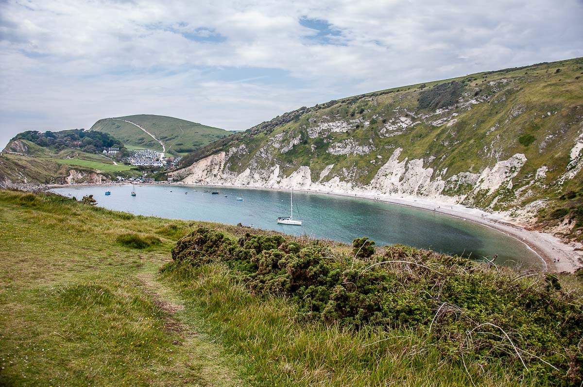 View of Lulworth Cove on the Jurassic Coast - Dorset, England - rossiwrites.com