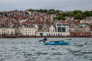 View of the town of Swanage with its harbour - Dorset, England - rossiwrites.com