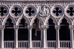 Close-up of the facade of the Doge's Palace - Venice, Italy - rossiwrites.com
