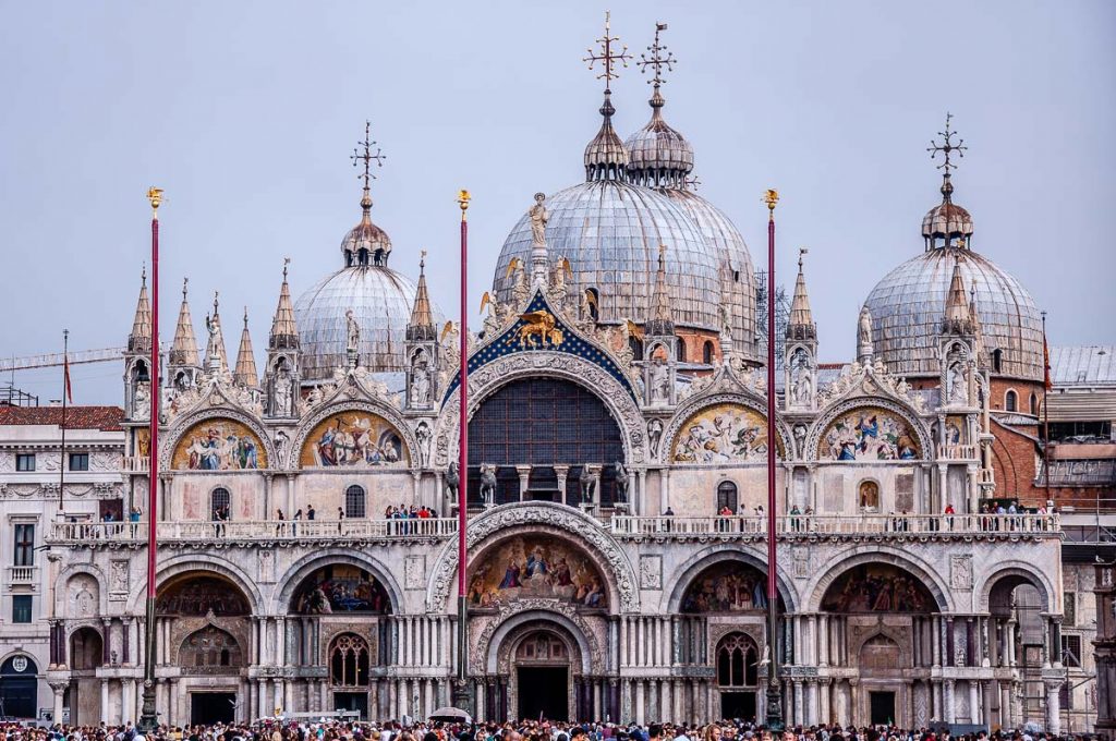 Facade of St. Mark's Basilica - Venice, Italy - rossiwrites.com