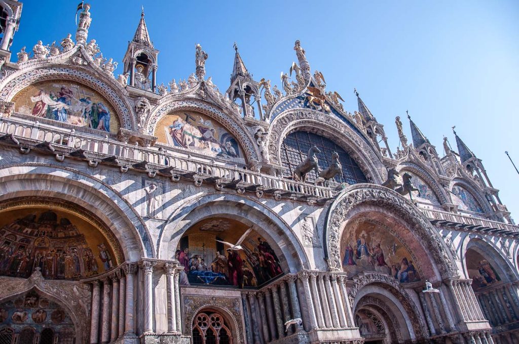 Facade of St. Mark's Basilica - Venice, Italy - rossiwrites.com