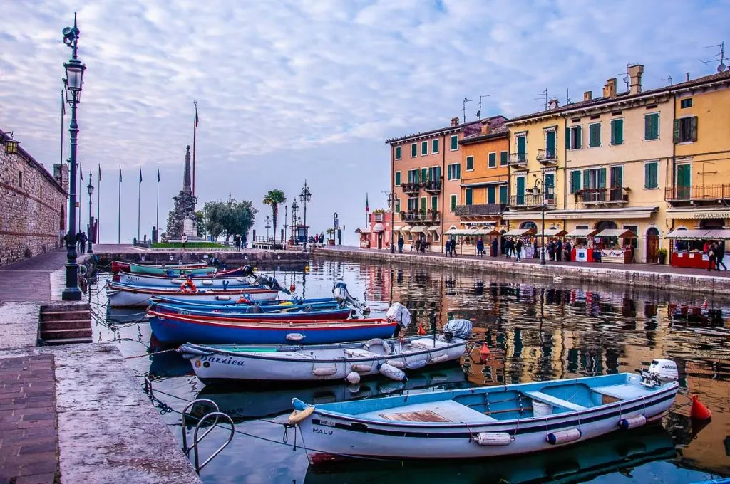 The historic harbour of the town of Lazise on Lake Garda - Veneto, Italy - rossiwrites.com