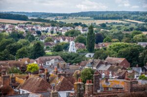 The town of Rye seen from the belltower of its parish church - Rye, England - rossiwrites.com