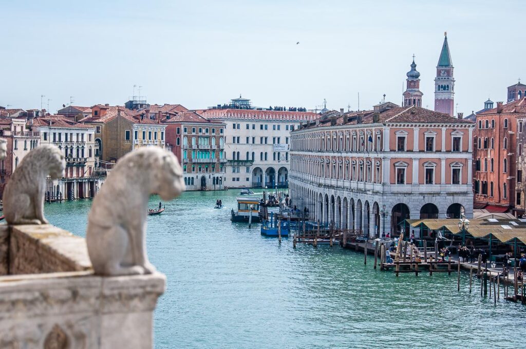 Grand Canal and Rialto Market seen from the balcony of Ca' D'Oro - Venice, Italy - rossiwrites.com