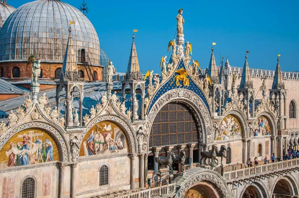 The facade of St. Mark's Basilica - Venice, Italy - rossiwrites.com