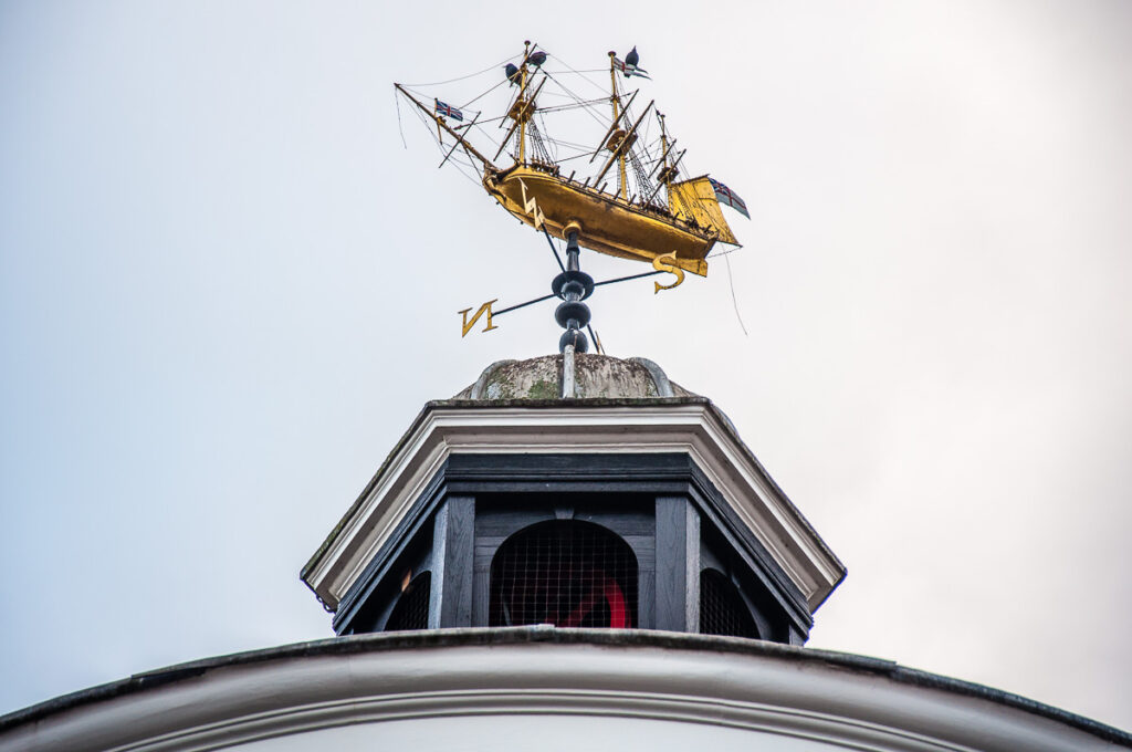 A weathervane shaped as a ship in Rochester - Kent, England - rossiwrites.com