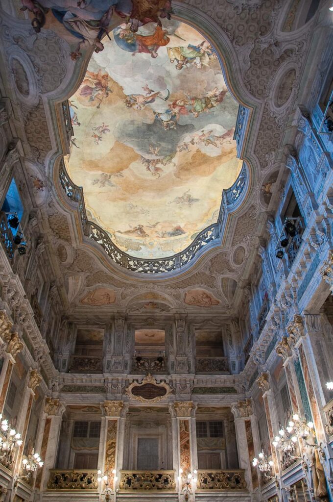 Ceiling of the foyer of Teatro Grande - Brescia, Italy - rossiwrites.com