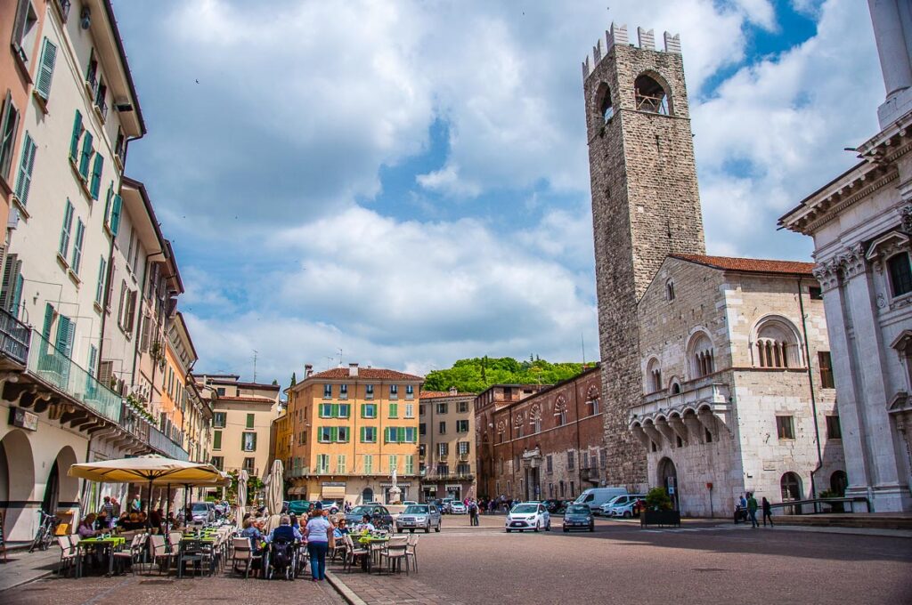 Piazza Paolo VI with Broletto - Brescia, Italy - rossiwrites.com