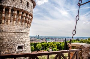 The city and the Brescian Plains seen from the castle on top of Cidneo Hill - Brescia, Italy - rossiwrites.com
