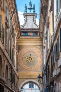 The clock tower seen from Via Beccaria - Brescia, Italy - rossiwrites.com