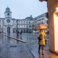 Rainy evening on Piazza dei Signori in Padua, Italy - rossiwrites.com
