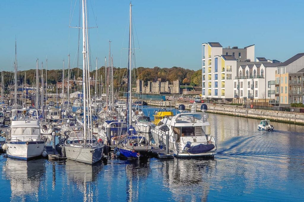 Upnor Castle with the Marina of Chatham Maritime and St. Mary's Island - Kent, England - rossiwrites.com