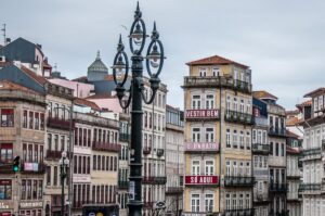 Historic facades seen from the entrance of the Sao Bento train station - Porto, Portugal - rossiwrites.com