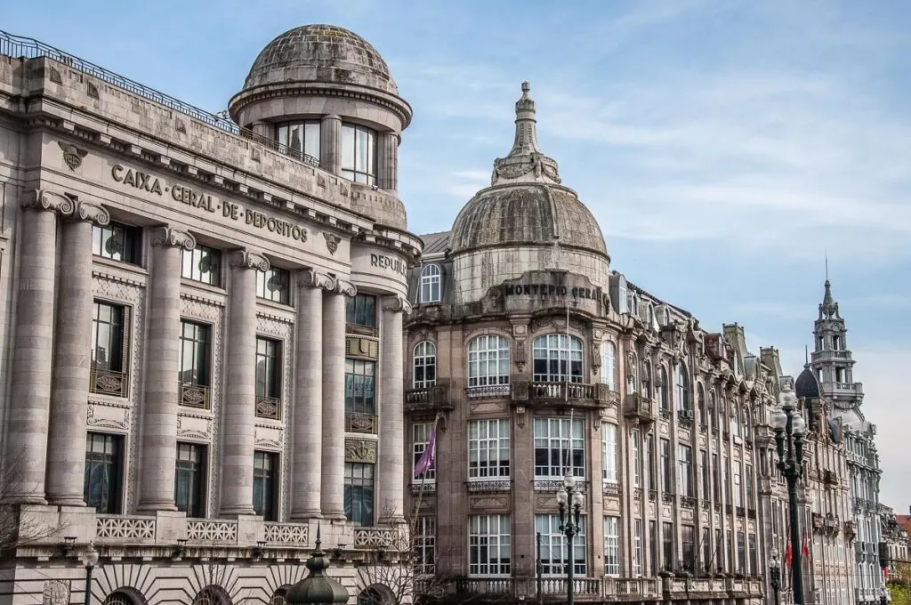The imposing buildings along Avenida dos Aliados - Porto, Portugal - rossiwrites.com