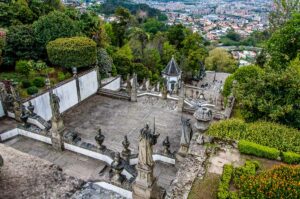 The Stairway of the Three Virtues leading to the Sanctuary of Bom Jesus do Monte - Braga, Portugal - rossiwrites.com