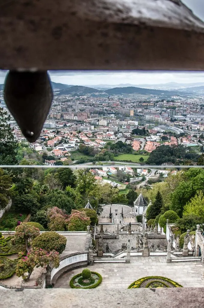 The view from the top of the bell tower of the Sanctuary of Bom Jesus do Monte - Braga, Portugal - rossiwrites.com