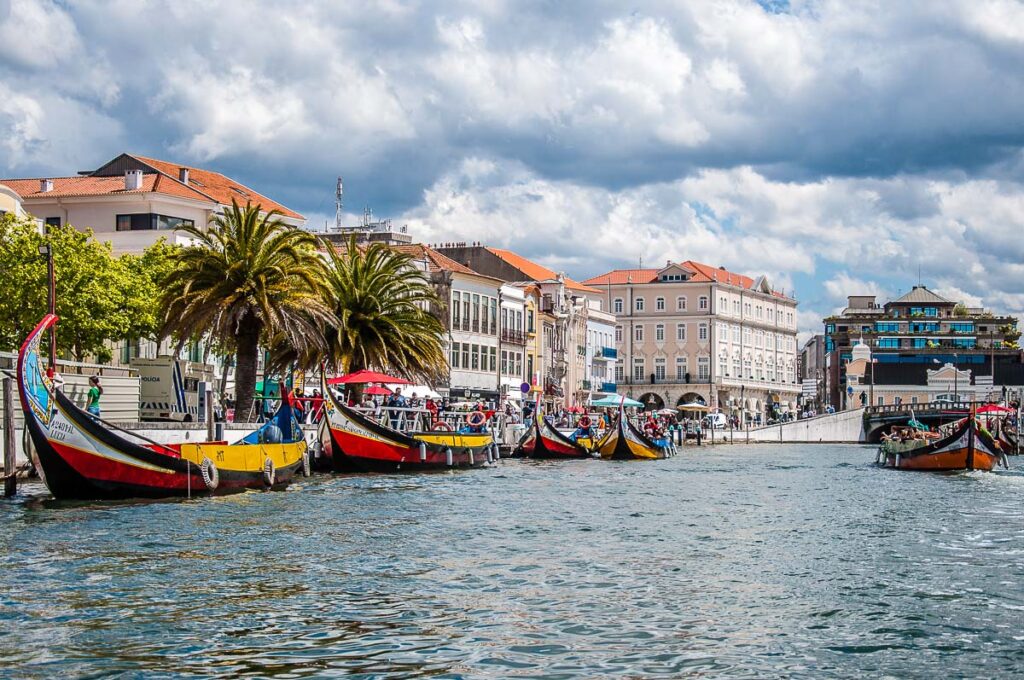 Canal Central with traditional moliceiro boats - Aveiro, Portugal - rossiwrites.com