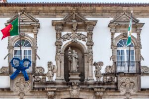 Close-up of the facade of the former Convent of St. Clare - Guimarães, Portugal - rossiwrites.com