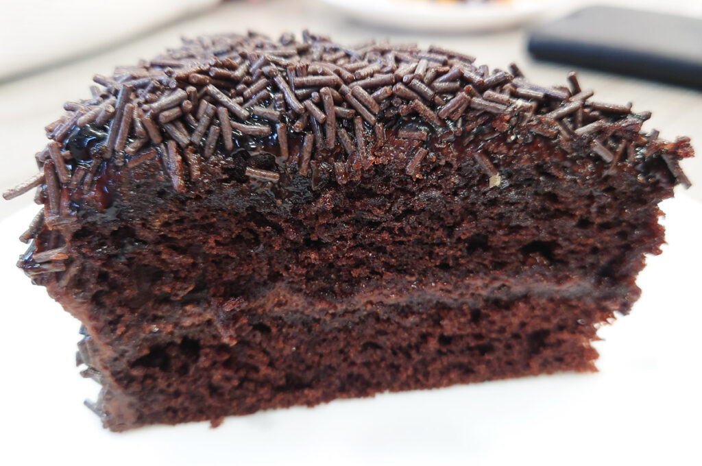 Large slice of Brigadeiros cake - Porto, Portugal - rossiwrites.com