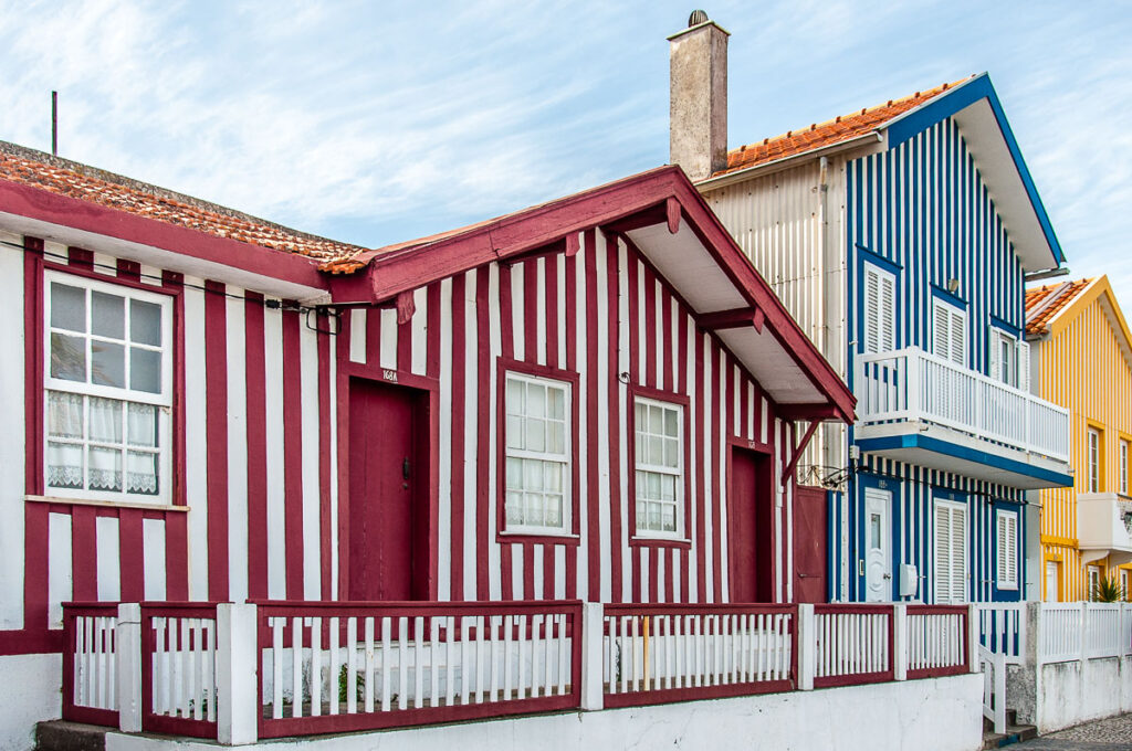 Typical striped houses - Costa Nova, Aveiro, Portugal - rossiwrites.com