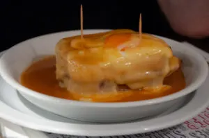 A Francesinha sandwich served in Lado B - Porto, Portugal - rossiwrites.com