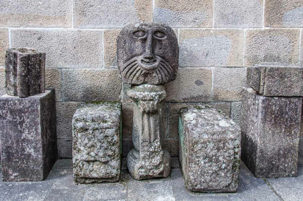 Archaeological artefacts in the courtyard of the Cathedral - Braga, Portugal - rossiwrites.com