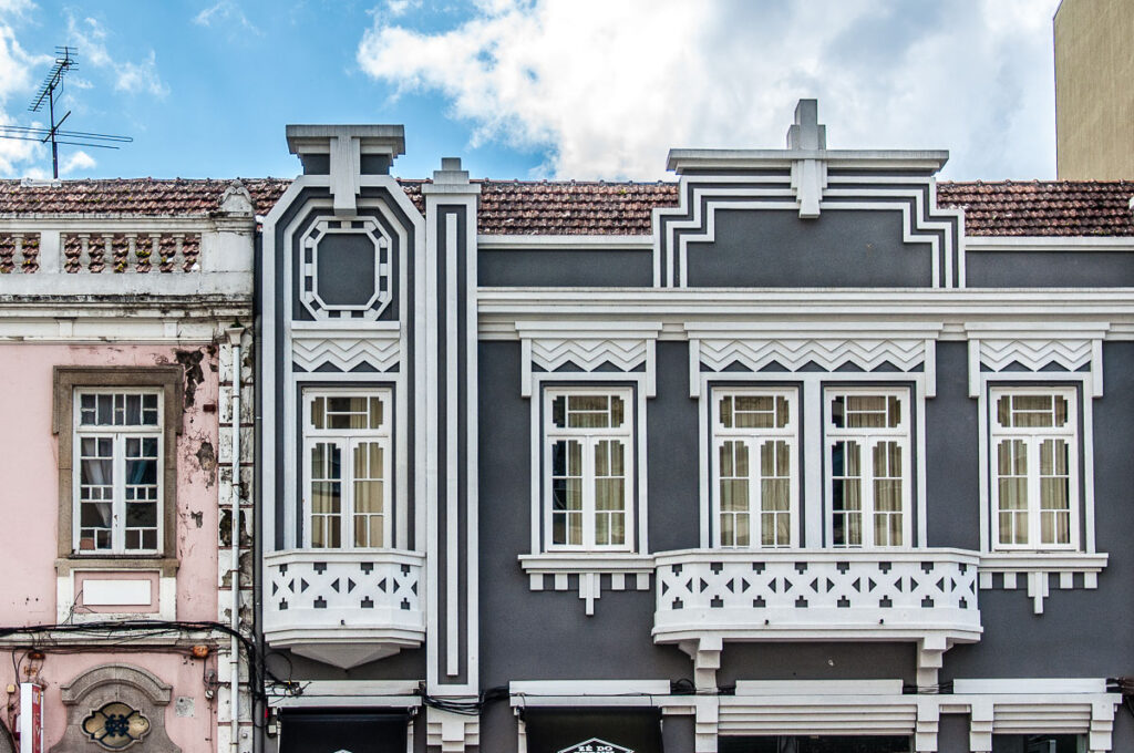 Elegant facades flanking Avenida Dr Lourenco Peixinho - Aveiro, Portugal - rossiwrites.com