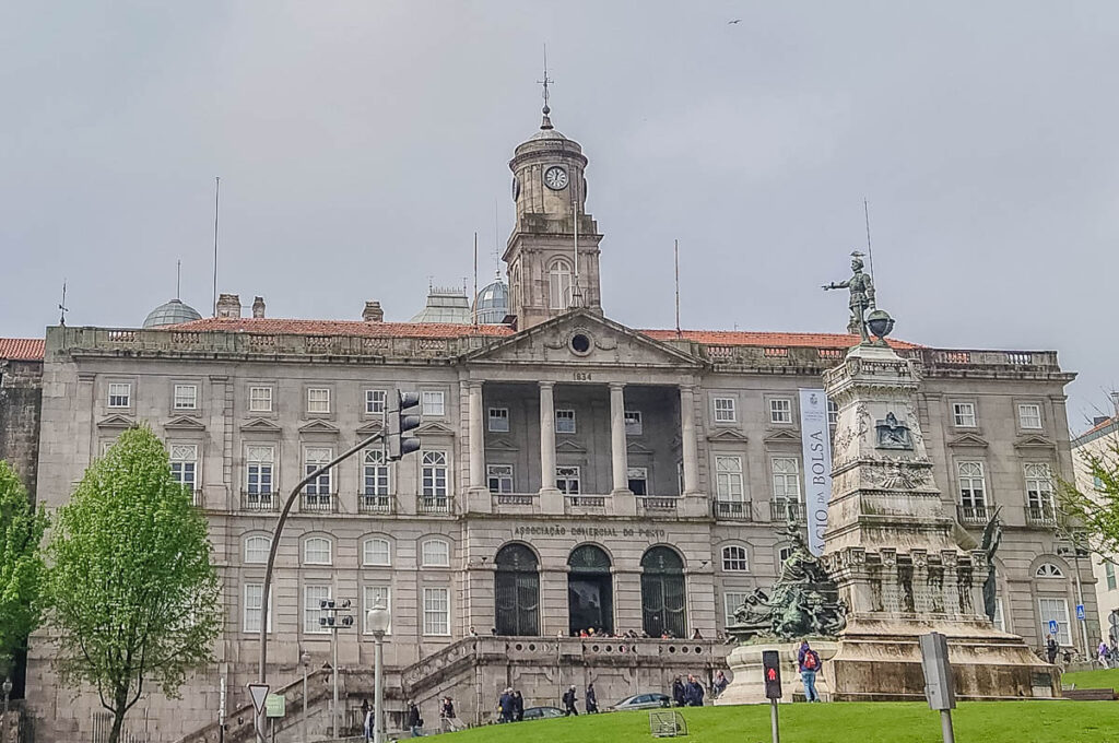 Palacio da Bolsa with the monument dedicated to Prince Henry the Navigator - Porto, Portugal - rossiwrites.com