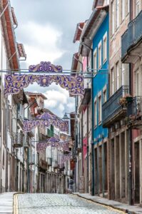 Street in the historic centre decorated for Easter - Braga, Portugal - rossiwrites.com