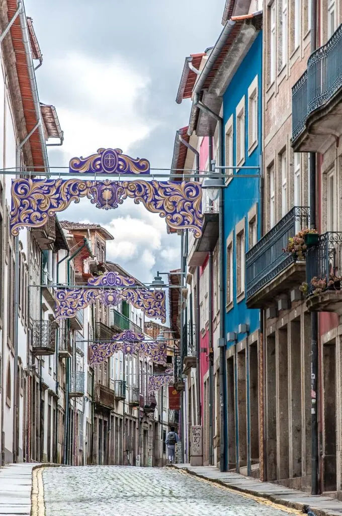 Street in the historic centre decorated for Easter - Braga, Portugal - rossiwrites.com