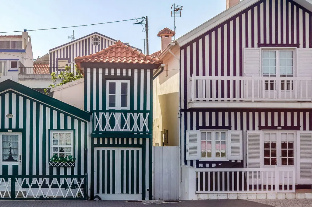 Striped houses in Costa Nova - Aveiro, Portugal - rossiwrites.com
