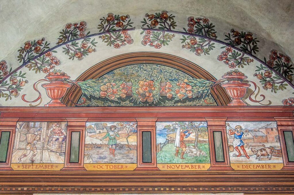 The Labours of the Months depicted on the historic Palazzo del Bene - Rovereto, Italy - rossiwrites.com